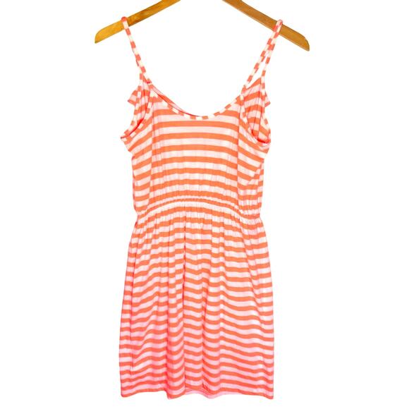 LILLY PULITZER Women’s Callista Neon Orange Striped Ruffle Front Dress - Picture 5 of 5